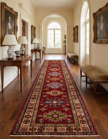 2' 7 x 9' 9 Hand Knotted Kazak Runner Rug
