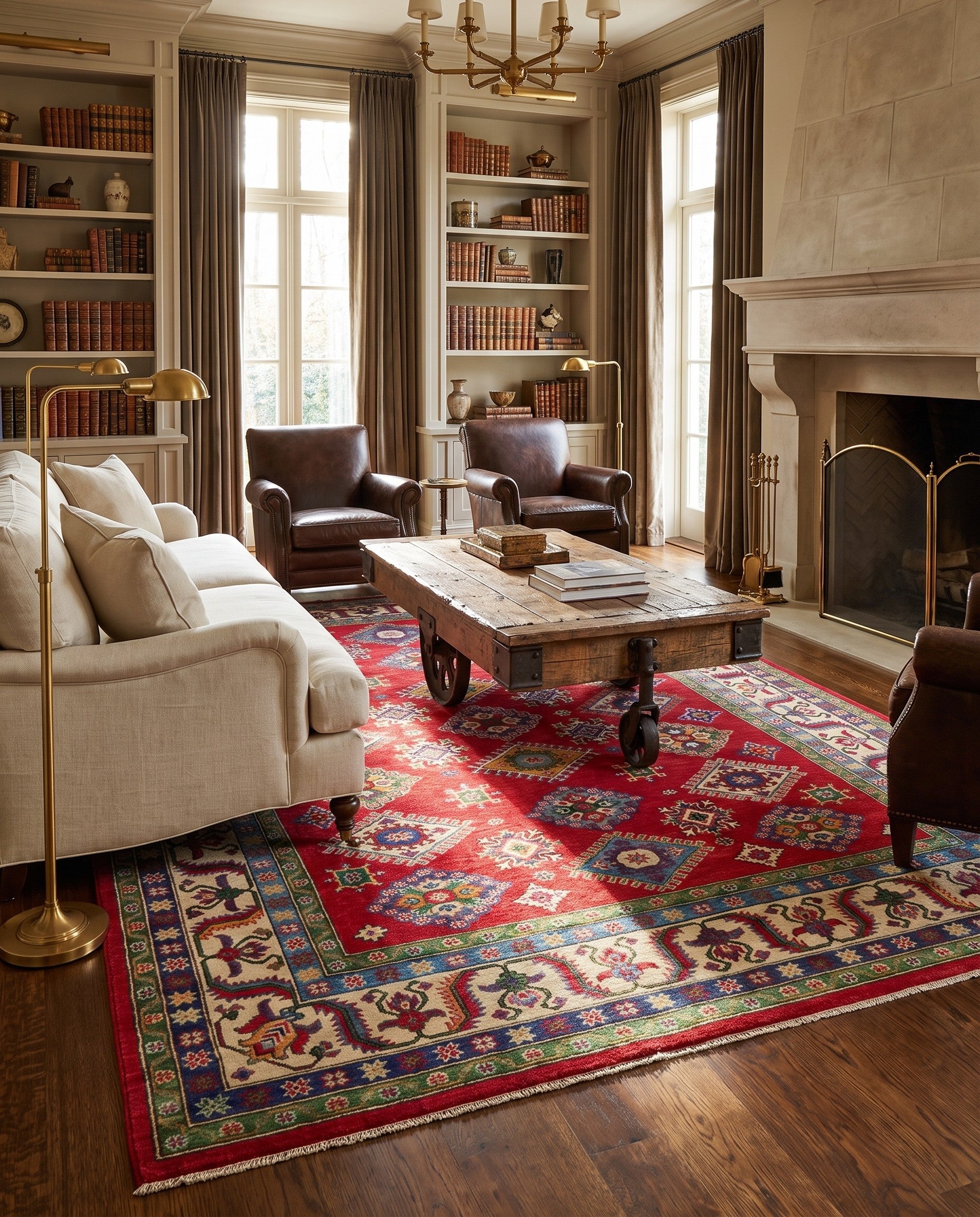 6' 10 x 9' 8 Hand Knotted Kazak Rug