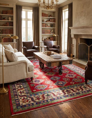6' 10 x 9' 8 Hand Knotted Kazak Rug
