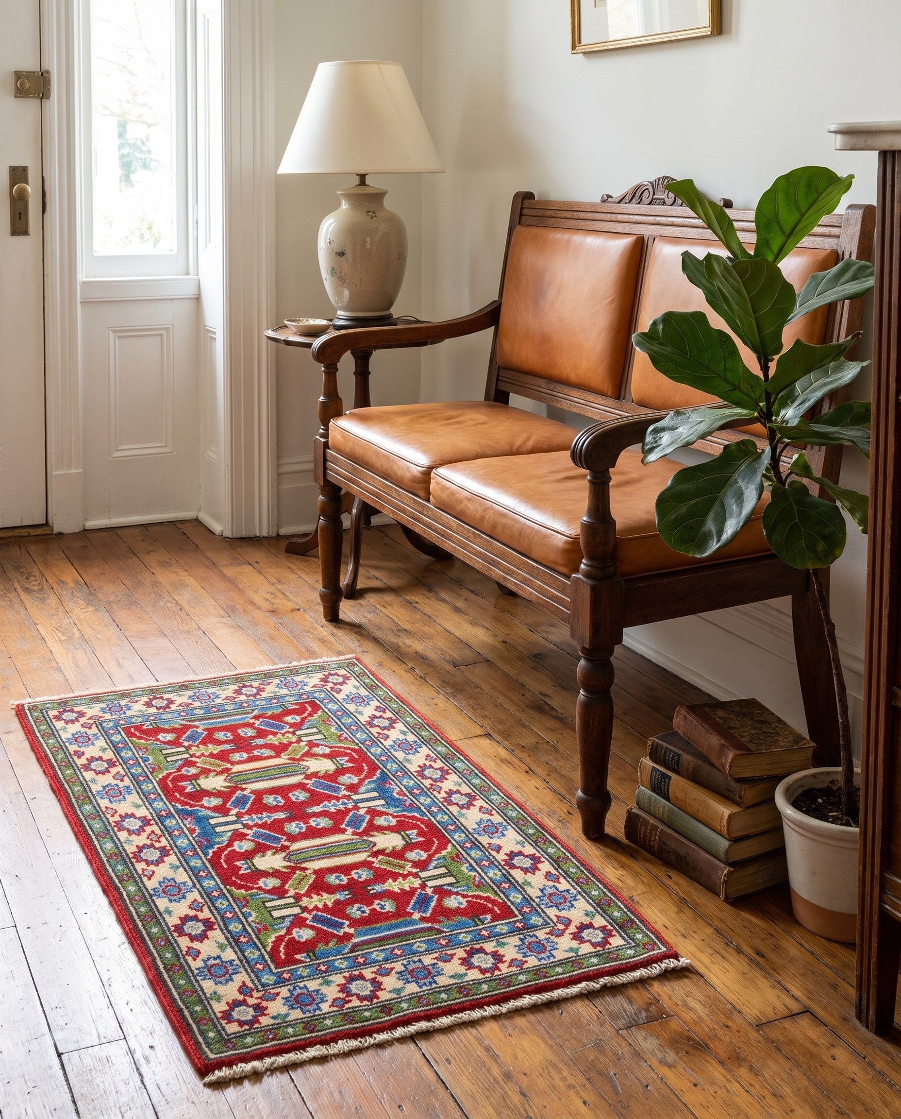 1' 10 x 3' Hand Knotted Kazak Rug