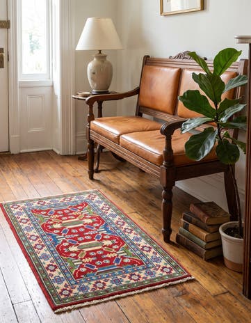 1' 10 x 3' Hand Knotted Kazak Rug