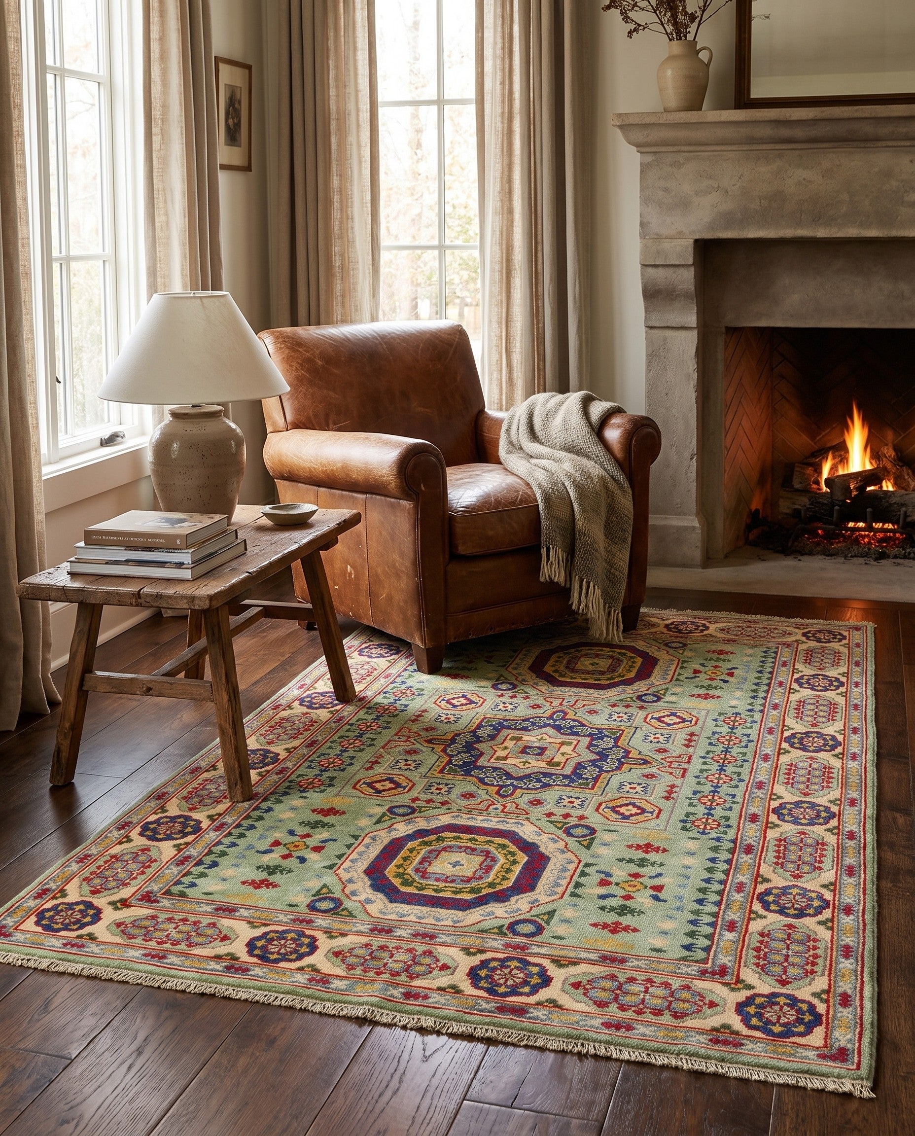 4' x 5' 11 Hand Knotted Kazak Rug