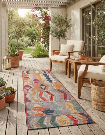 2' x 6' Easy-Clean Modern Indoor / Outdoor Runner Rug