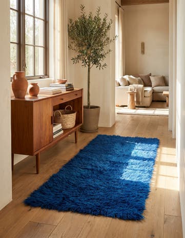 2' 4 x 4' 8 Hand Knotted Moroccan Wool Runner Rug