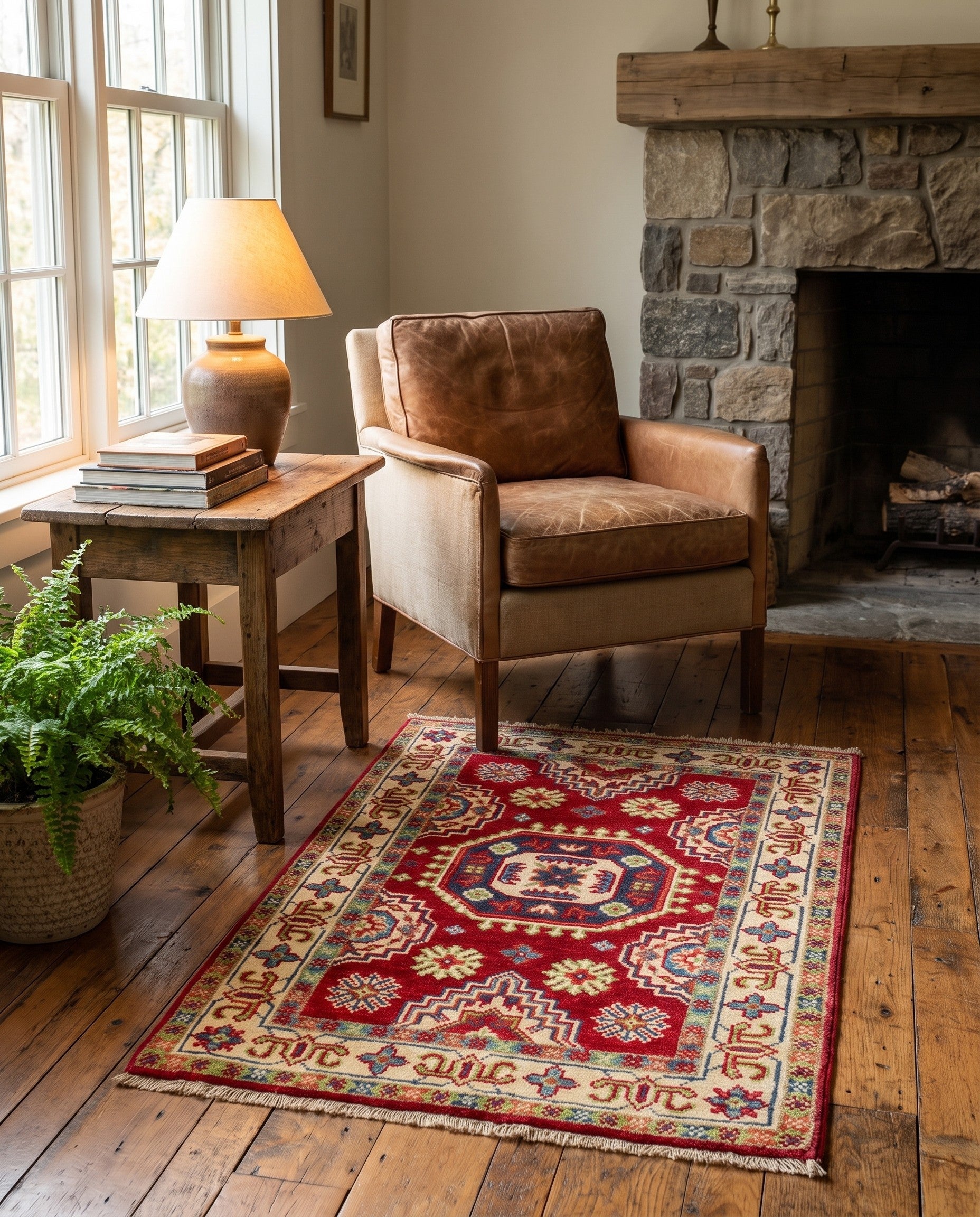 2' x 2' 11 Hand Knotted Kazak Rug