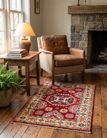 2' x 2' 11 Hand Knotted Kazak Rug