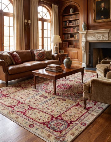 6' 1 x 8' 10 Hand Knotted Mamluk Ziegler Rug