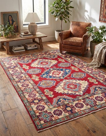4' 1 x 5' 10 Hand Knotted Kazak Rug