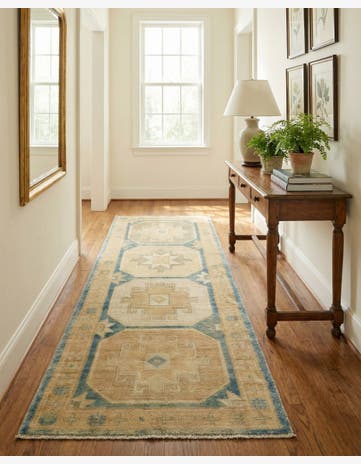 3' 2 x 8' 1 Hand Knotted Oushak Wool Runner Rug