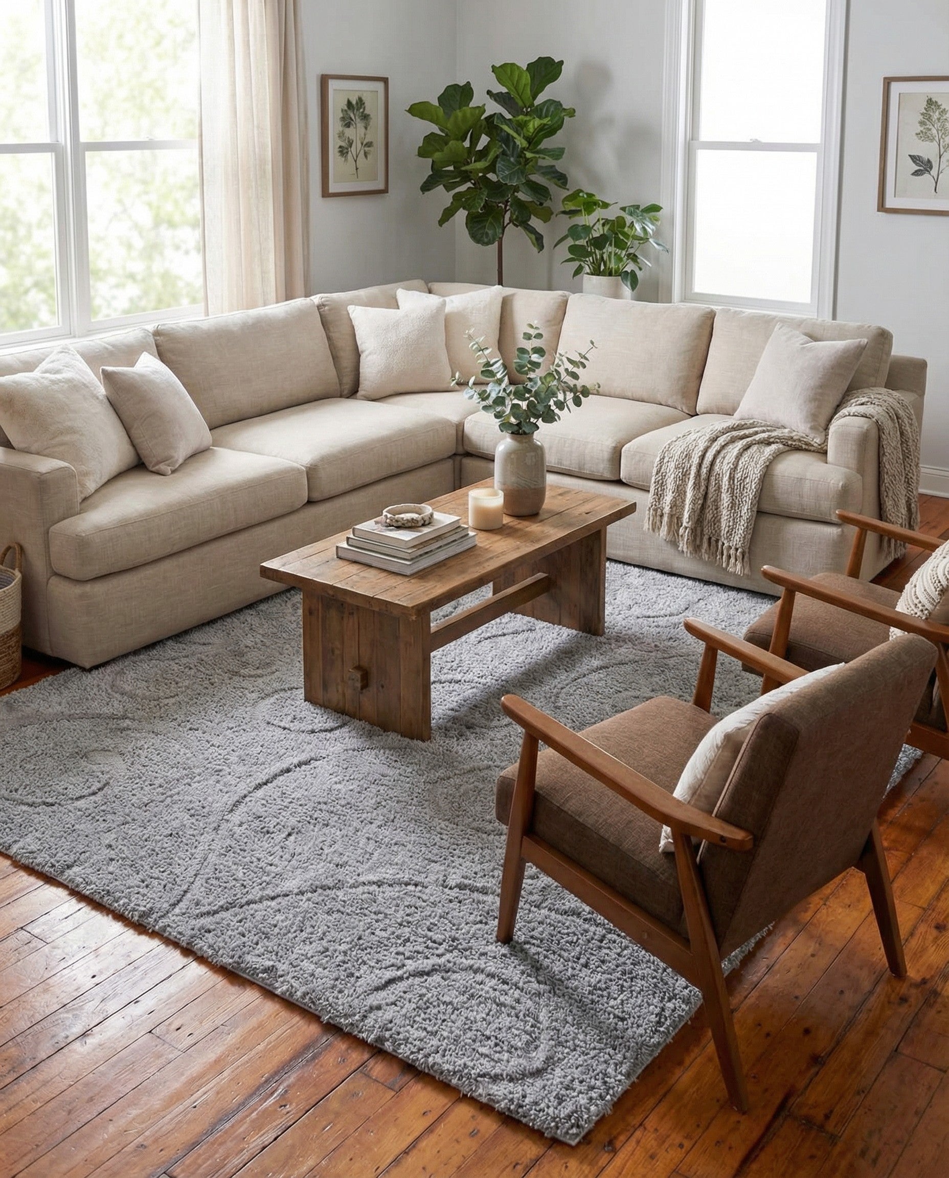 9' x 12' 2 Floral Shag Rug