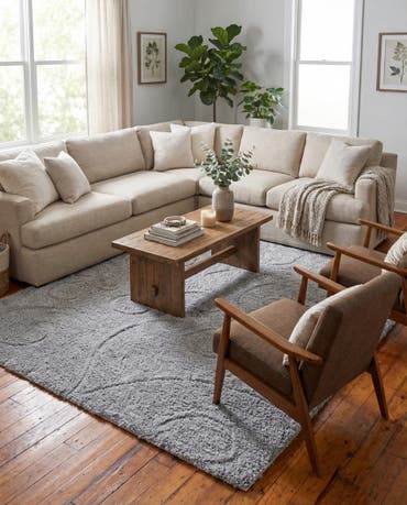  9' x 12' 2 Botanical Shag Rug