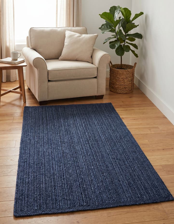 4' 1 x 6' 1 Handmade Braided Jute Rug