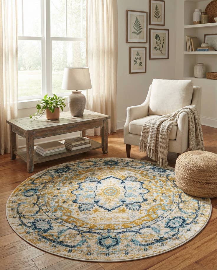 Detail image of 5' x 5' Madeline Vintage Round Rug