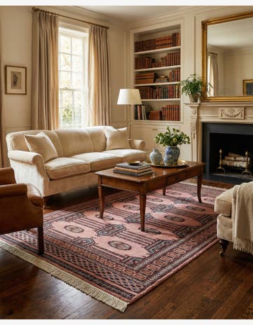 4' x 6' 6 Hand Knotted Bokhara Oriental Wool Rug