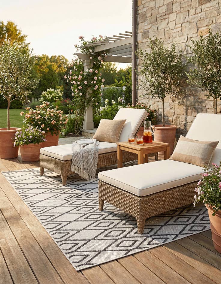 Detail image of 5' 3 x 8'  Washable Jill Zarin Turks and Caicos Indoor / Outdoor Rug