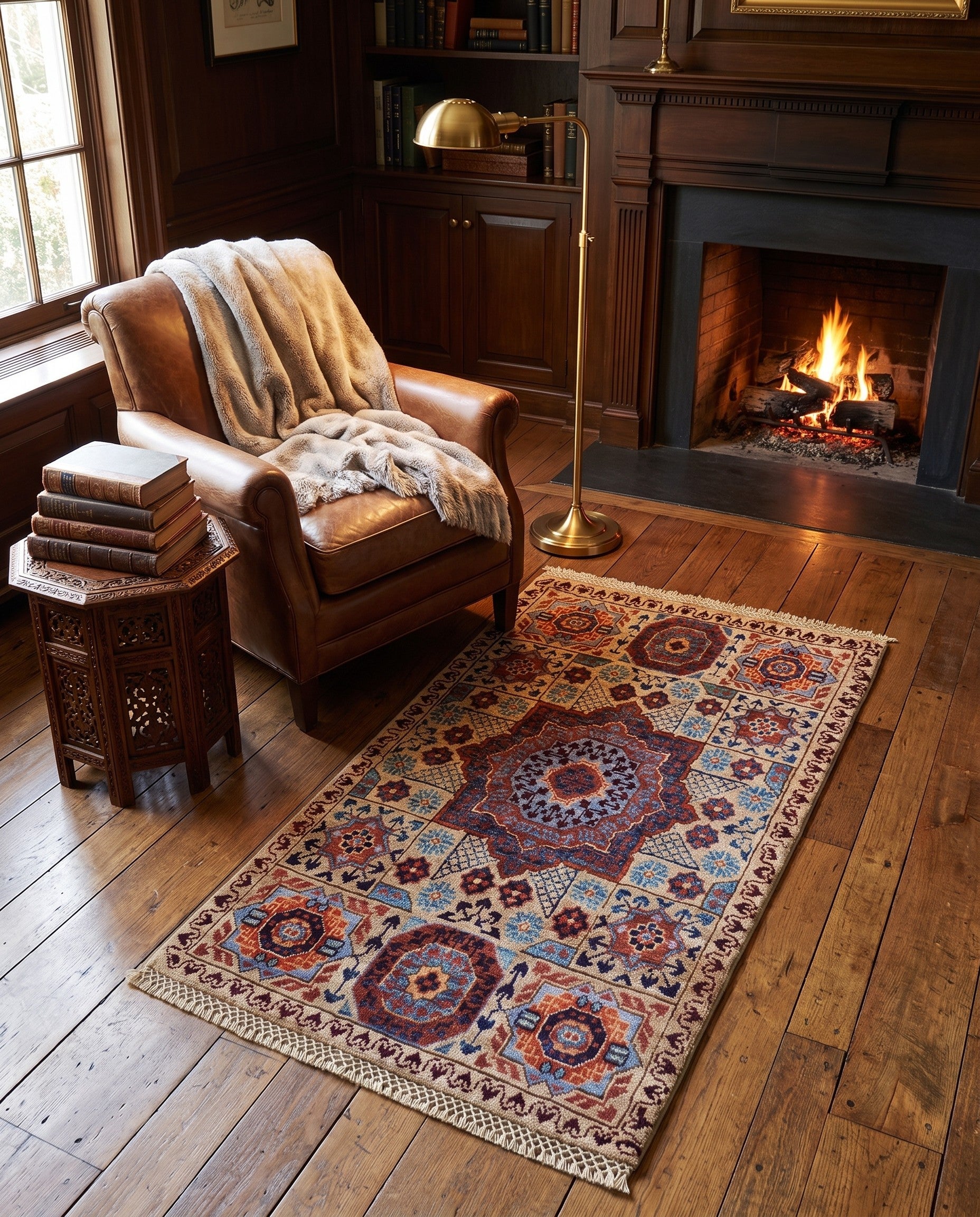1' 10 x 3' 2 Hand Knotted Mamluk Ziegler Rug