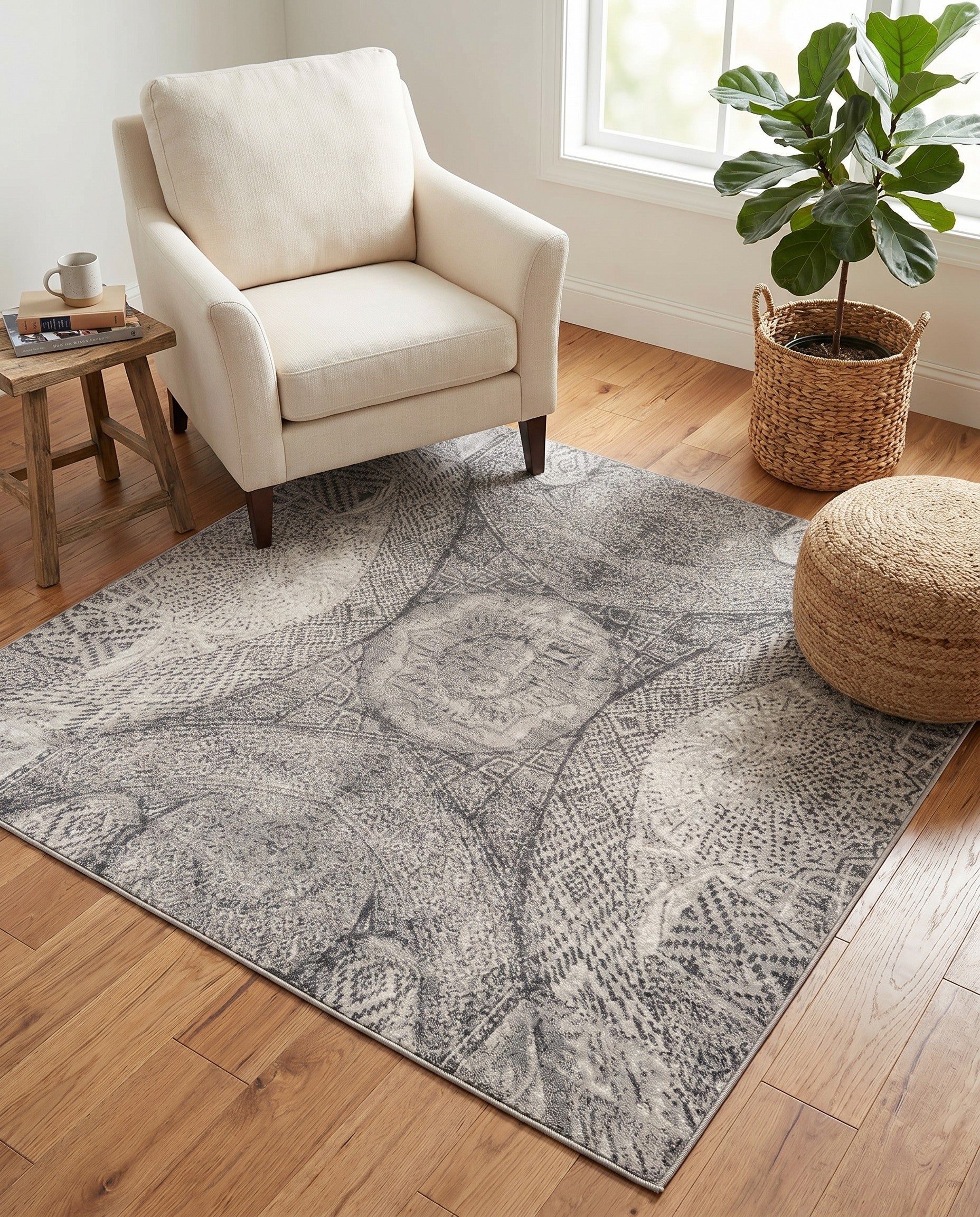 Dark Gray Monte Carlo Square Rug