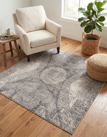 Dark Gray Monte Carlo Square Rug