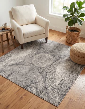Dark Gray Monte Carlo Square Rug
