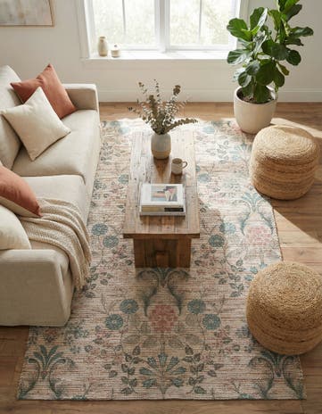 5' 1 x 8' Hand Woven Chenille Jute Rug