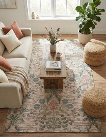 5' 1 x 8' Hand Woven Chenille Jute Rug