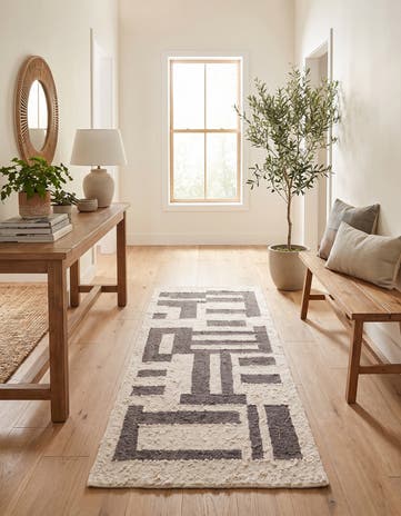 3' 1 x 8' 3 Hand Knotted Moroccan Wool Runner Rug