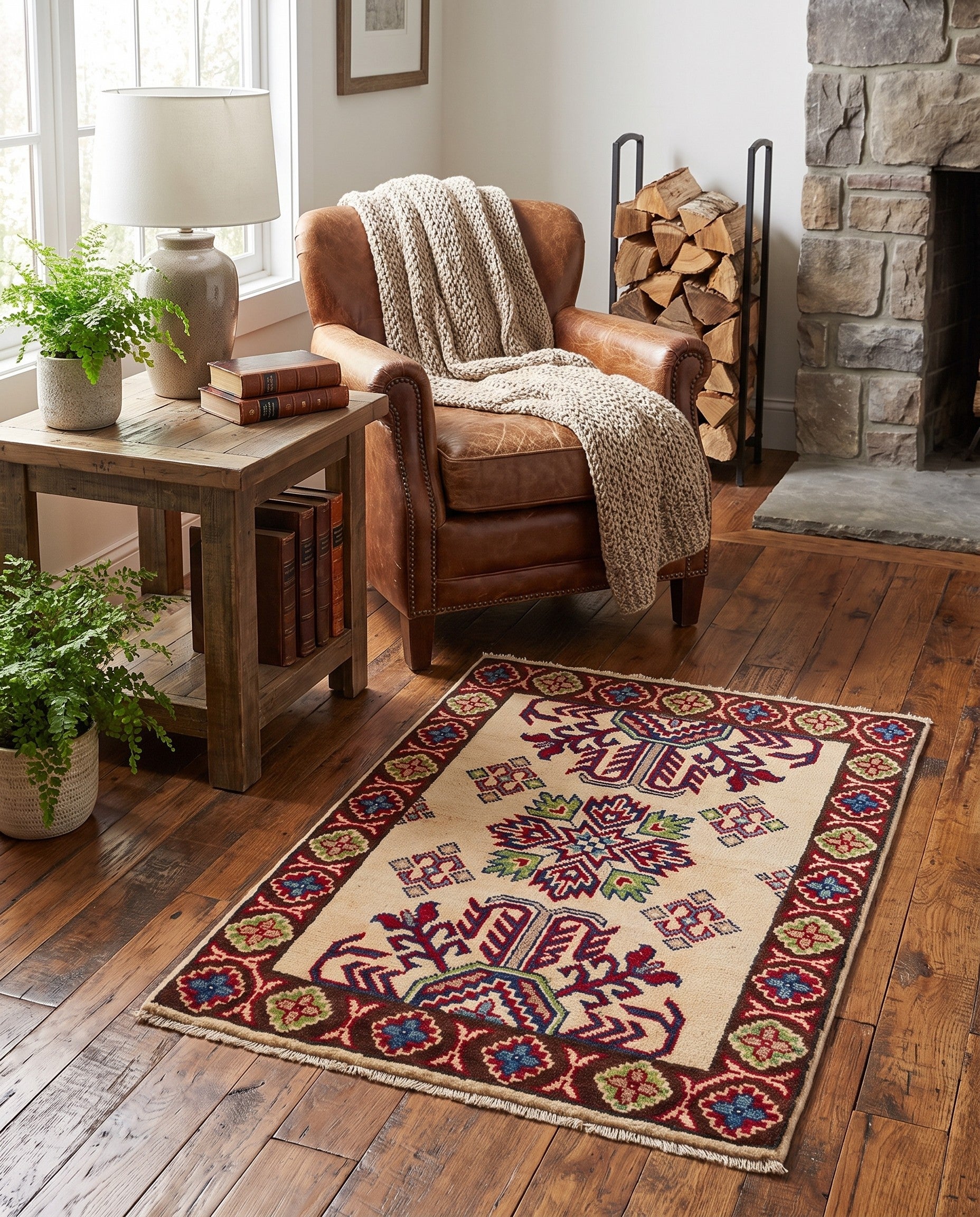 2' x 2' 10 Hand Knotted Kazak Rug