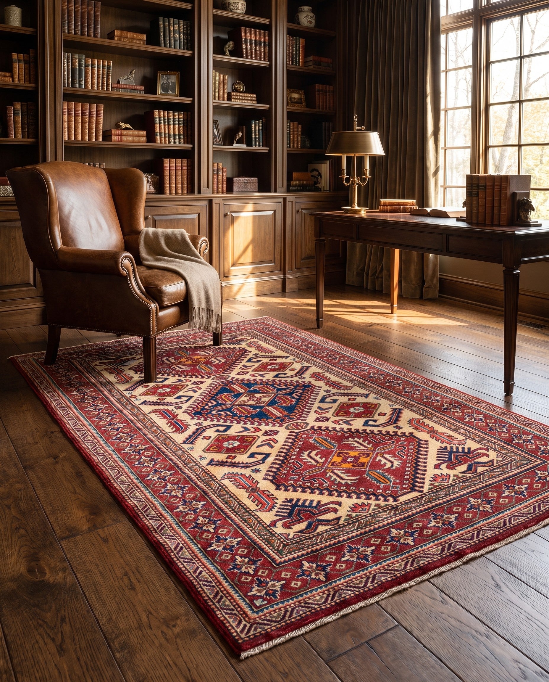 4' 2 x 6' 3 Hand Knotted Shirvan Rug