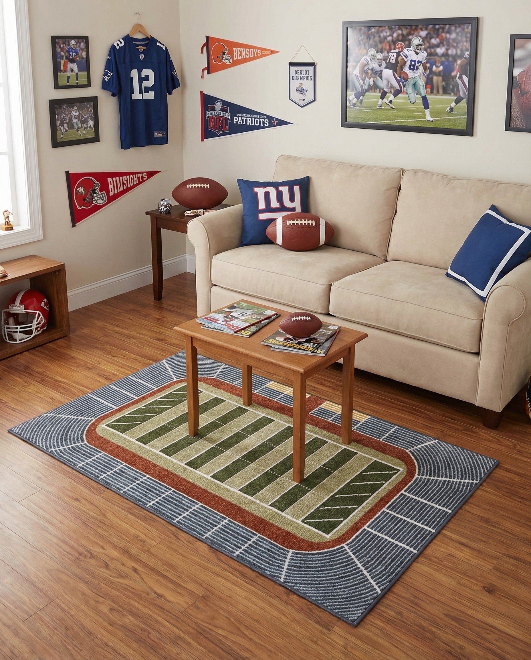 3' 3 x 5' 3 Sports Washable Rug