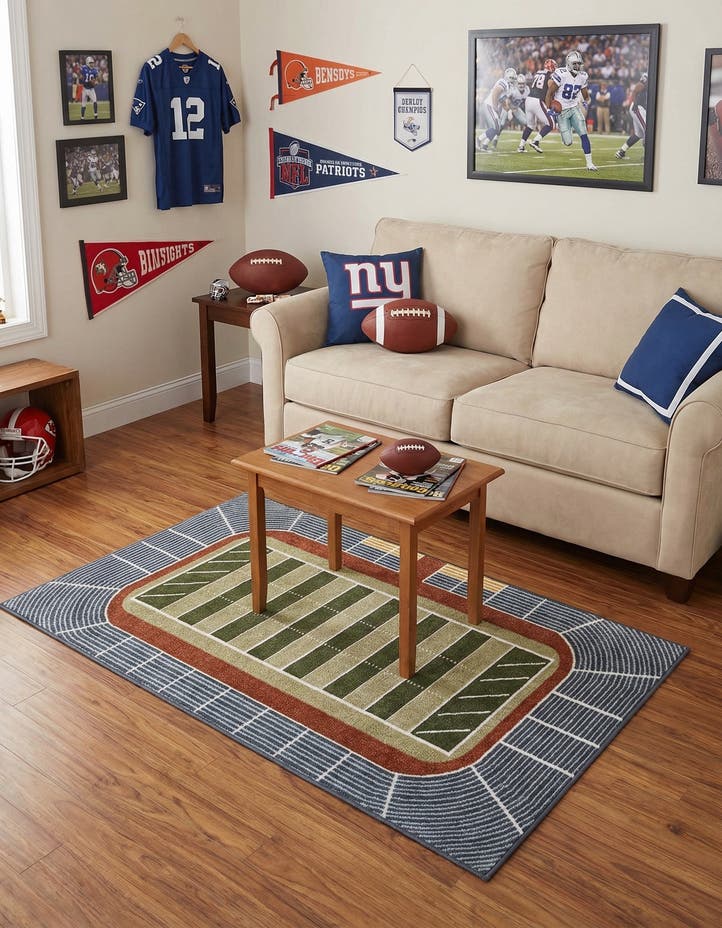 3' 3 x 5' 3 Sports Washable Rug
