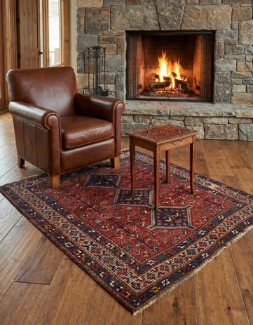 5' 6 x 6' 6 Ghashghai Wool Square Rug