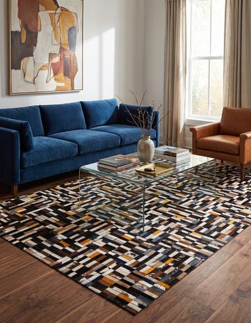 5' 1 x 8' Cowhide - Patchwork Rug