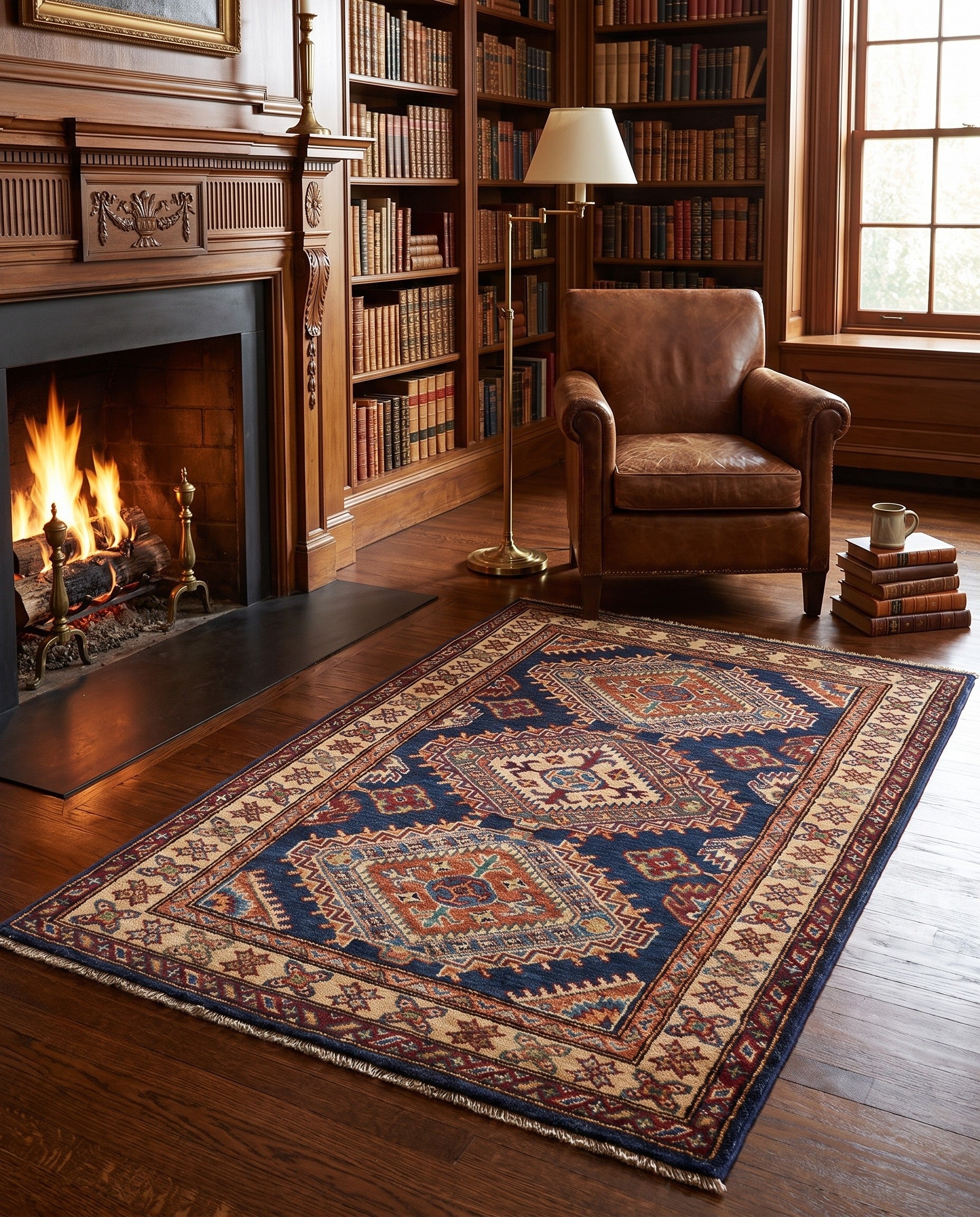 2' 11 x 4' 4 Hand Knotted Kazak Rug