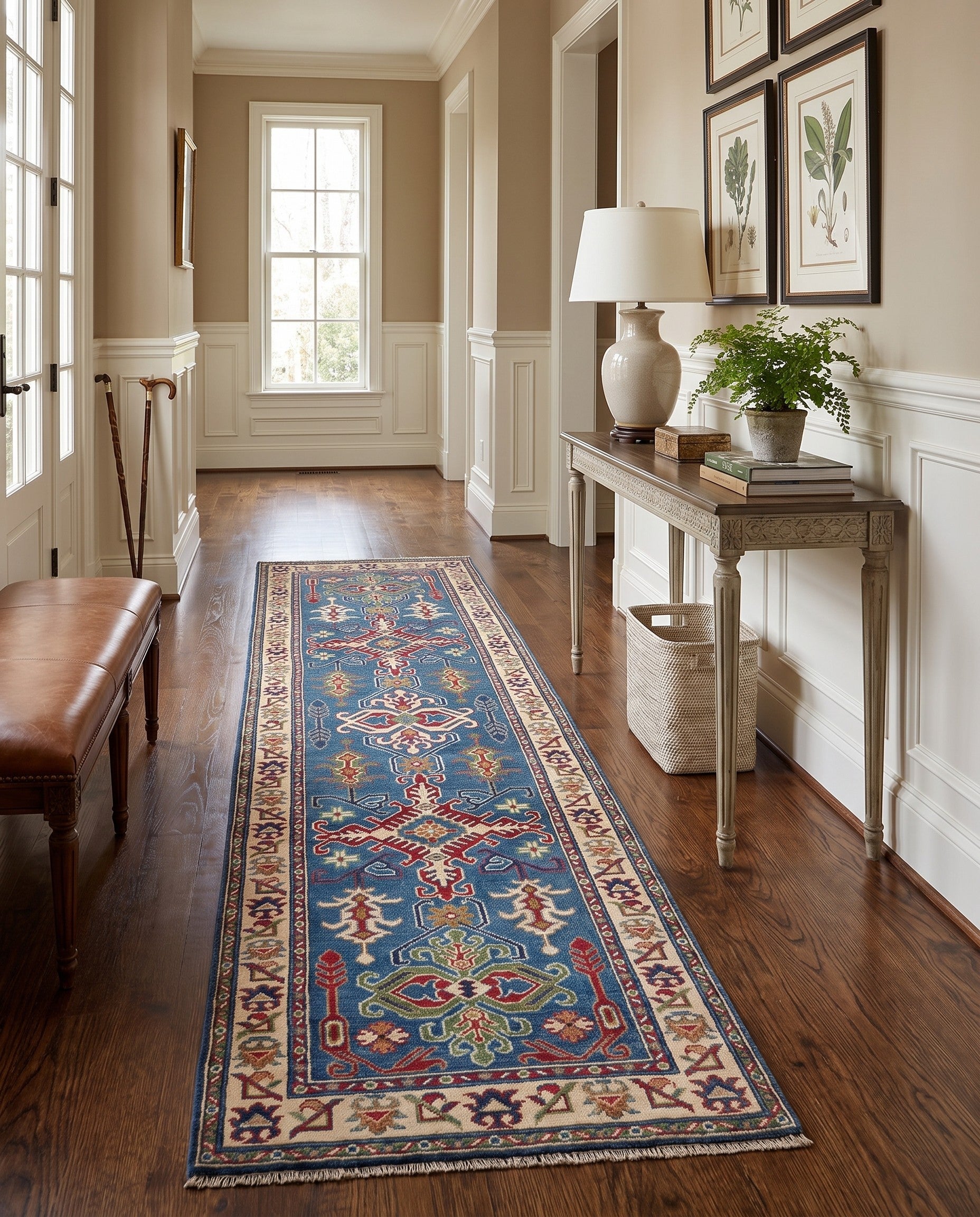 2' 7 x 9' 8 Hand Knotted Kazak Runner Rug