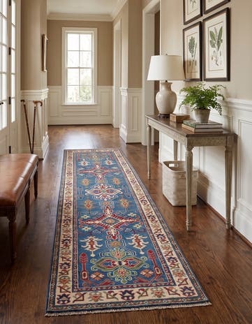 2' 7 x 9' 8 Hand Knotted Kazak Runner Rug