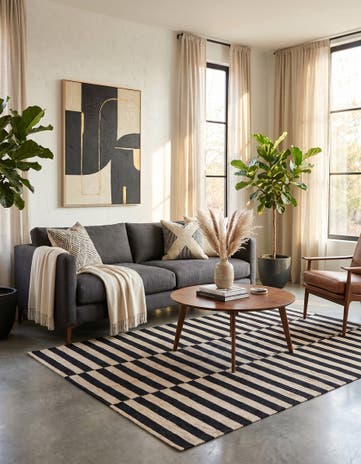 4' 1 x 5' 8 Hand Woven Kilim Modern Wool Rug