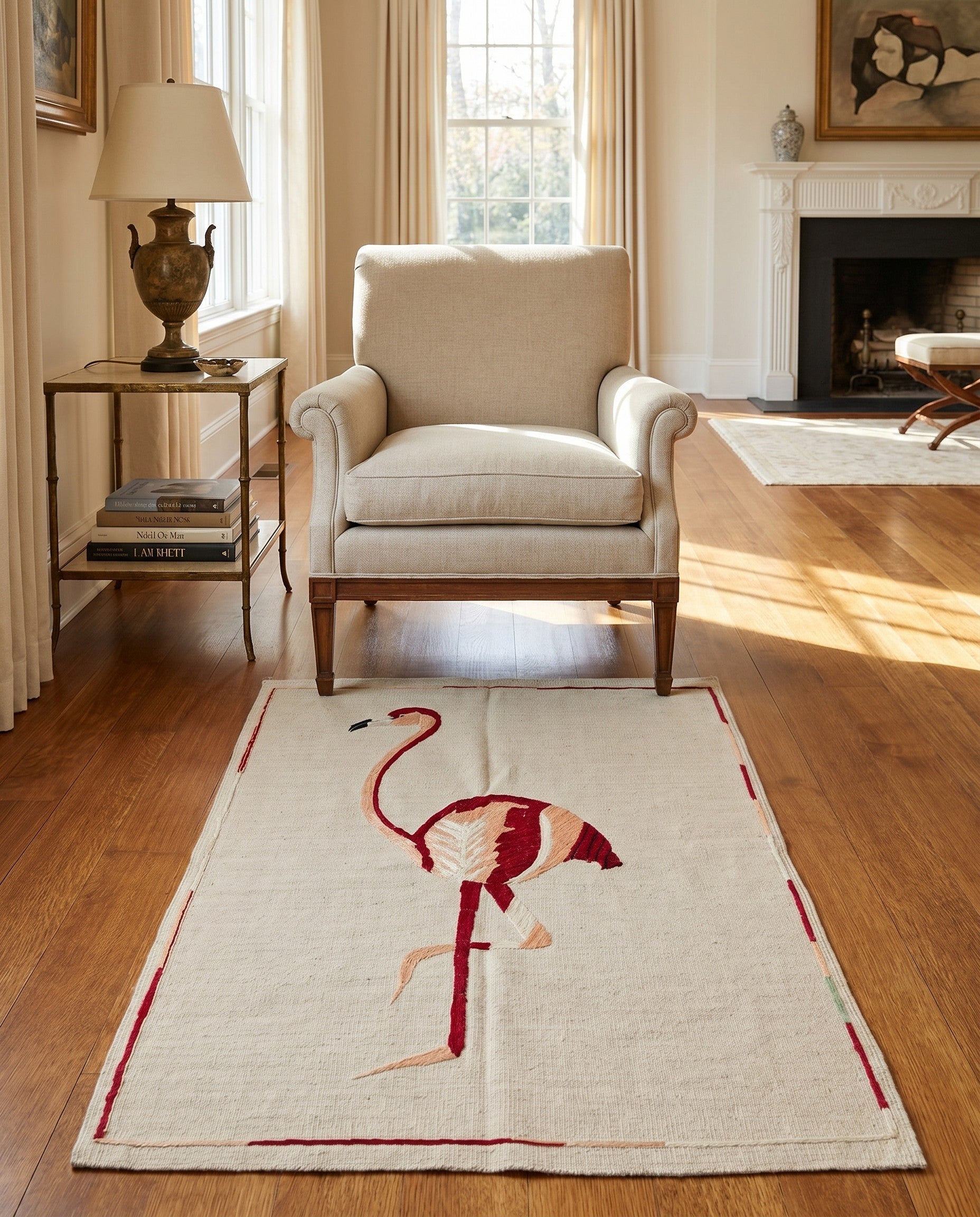 3' 3 x 4' 9 Hand Woven Kilim Suzani Wool Rug