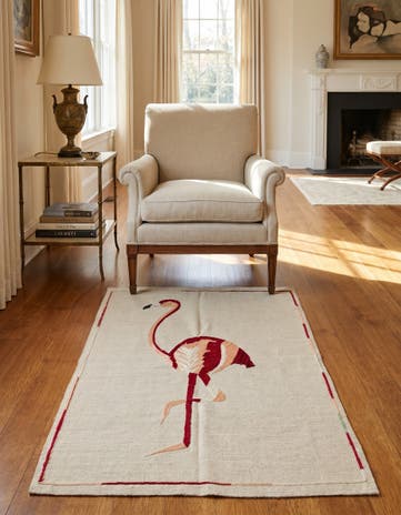 3' 3 x 4' 9 Hand Woven Kilim Suzani Wool Rug
