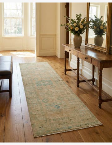 1' 11 x 5' 11 Hand Knotted Oushak Wool Runner Rug