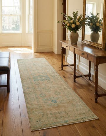 1' 11 x 5' 11 Hand Knotted Oushak Wool Runner Rug