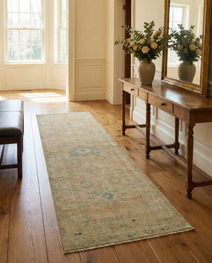 1' 11 x 5' 11 Hand Knotted Oushak Wool Runner Rug