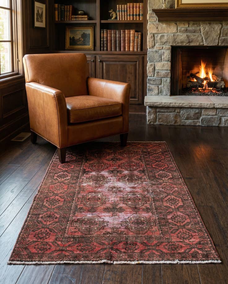 Detail image of 3' 2 x 5' 3 Hand Knotted Ultra Vintage Persian Wool Rug