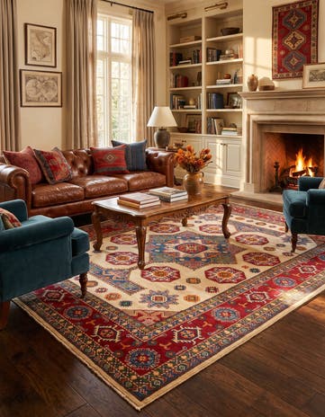 8' 3 x 11' 5 Hand Knotted Kazak Rug