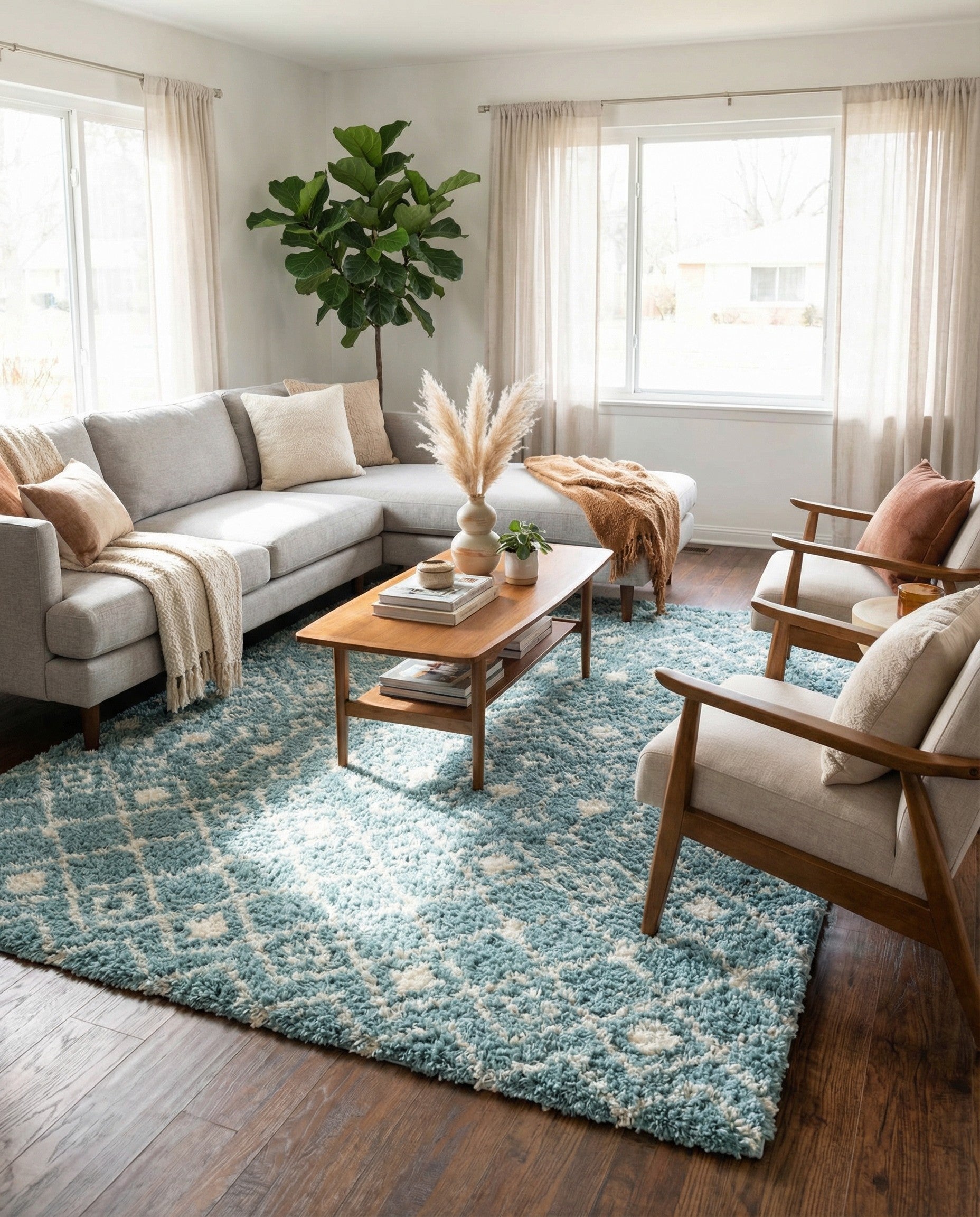 10' x 14' Moroccan Trellis Shag Rug