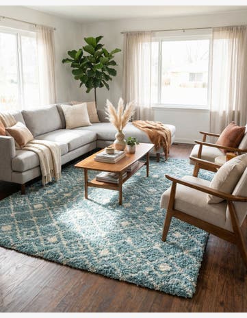 10' x 14' Moroccan Trellis Shag Rug