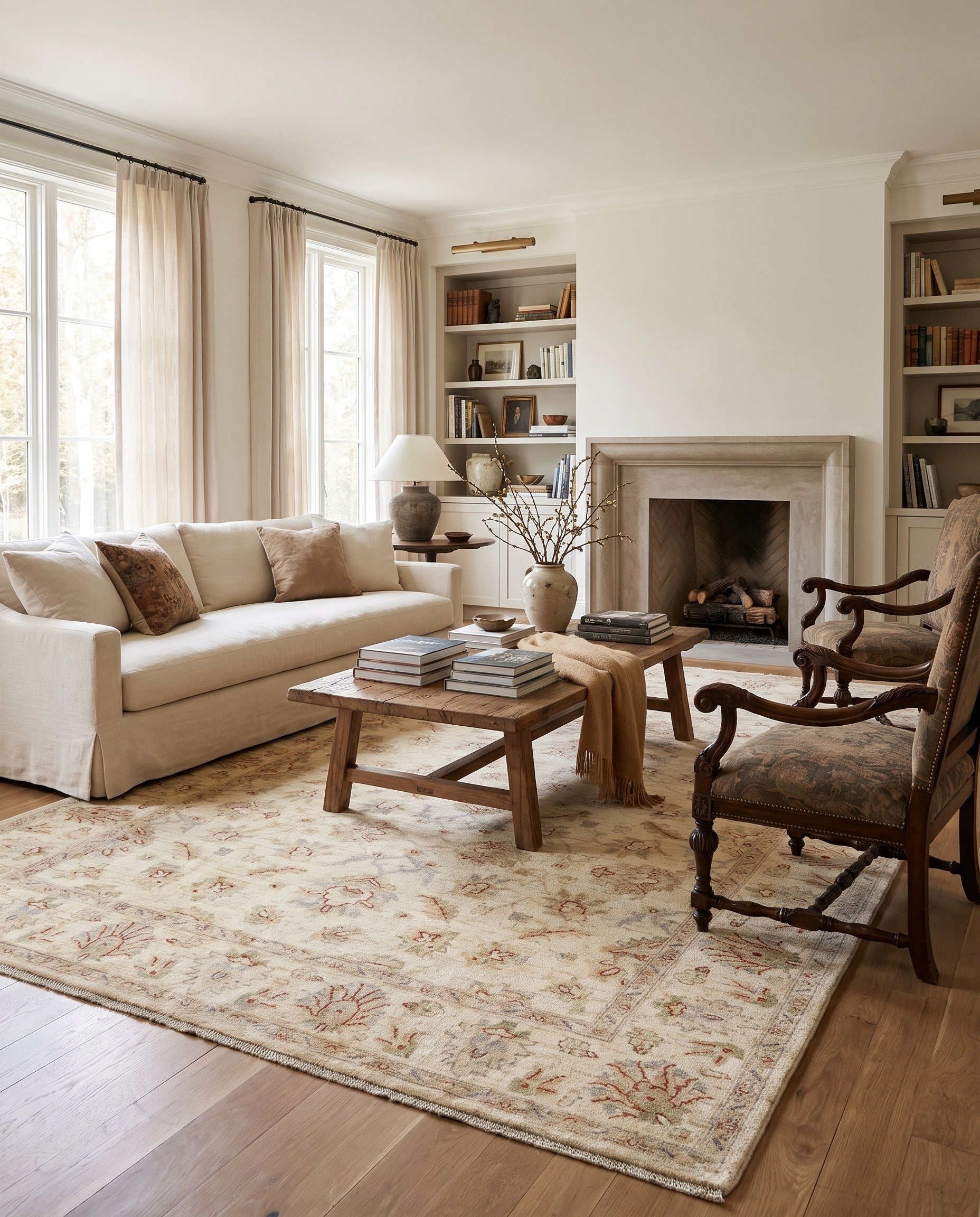 6' 8 x 9' 7 Hand Knotted Ziegler Rug