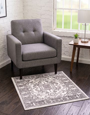White Boston Square Rug