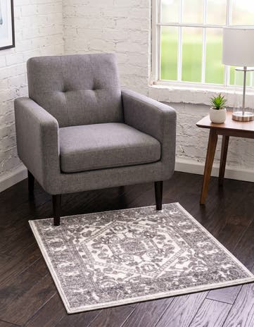 White Boston Square Rug