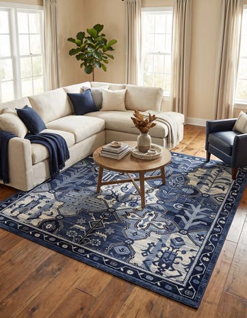 Blue Miranda Square Rug