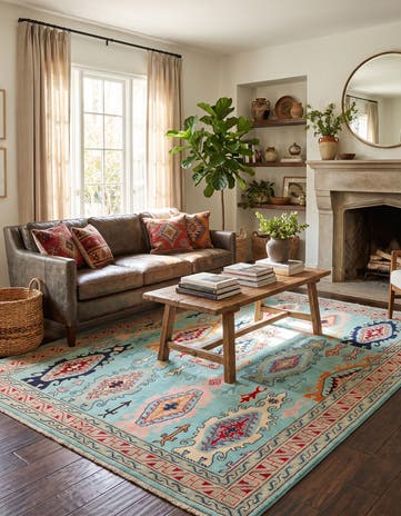 5' 7 x 7' 10 Hand Knotted Kazak Rug